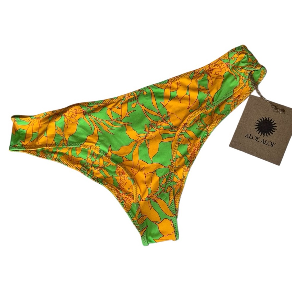 Aloe + Aloe REVOLVE Haleiwa Tropical Floral Hipster Bikini Bottom Size L NWT